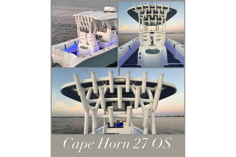 Slide: The Image of 2019 Cape Horn 27 boat with sleek design and modern features on the water. - 25