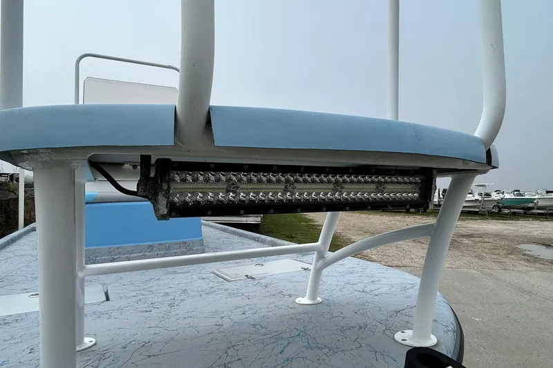 Slide: The Image of 2022 Transcat 200 SVT boat with mounted LED light bar on deck. - 17