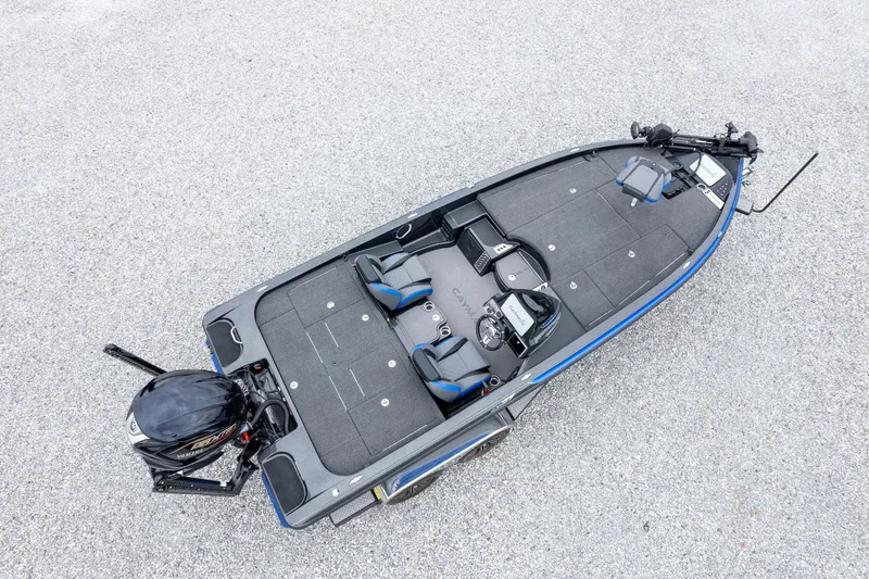 Slide: The Image of 2023 Caymas CX 21 PRO fishing boat, aerial view, sleek design, spacious deck, modern features. - 56