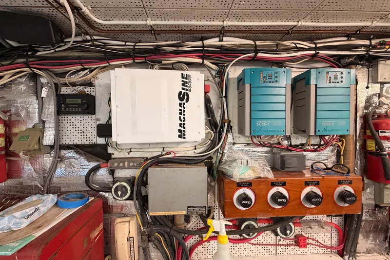 Slide: The Image of Electrical system of 1984 Hartman-Palmer 60 Flush Deck Motor Yacht with Mastervolt components. - 140