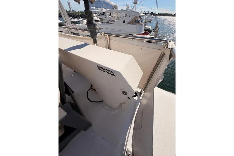 Slide: The Image of 1984 Hartman-Palmer 60 Flush Deck Motor Yacht with Brower Systems equipment on deck. - 60