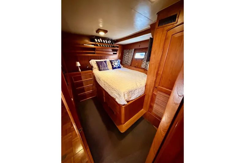 Slide: The Image of Luxurious wooden cabin interior of 1984 Hartman-Palmer 60 Flush Deck Motor Yacht. - 75