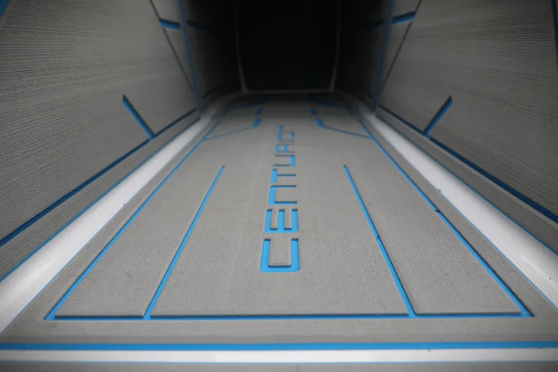 Slide: The Image of 2026 Centurion Nv233 interior with sleek gray and blue design elements. - 5