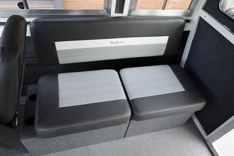 Slide: The Image of Interior seating of 2026 Thunder Jet 26 Alexis Pro XL boat, featuring sleek design. - 49