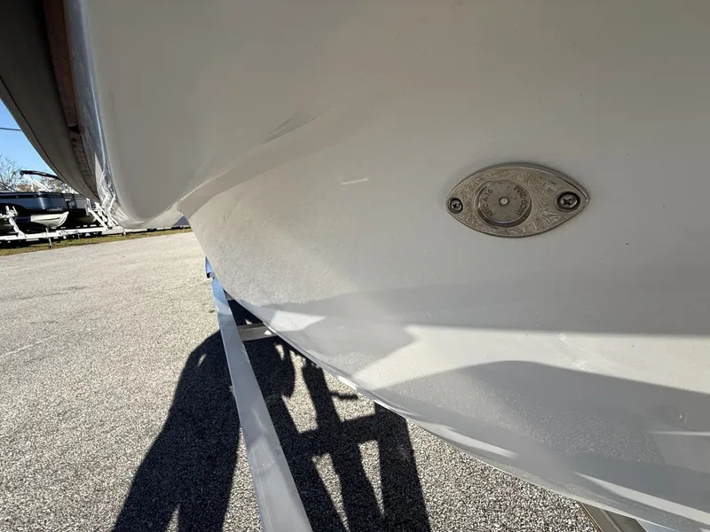 Slide: The Image of Close-up of Xplor Delta 18CC GUIDE SERIES boat hull, year 2026. - 12