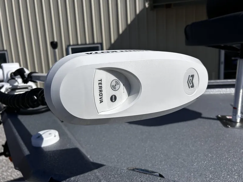 Slide: The Image of Close-up of a Terrova motor on a 2026 Xpress H20B Bay. - 9