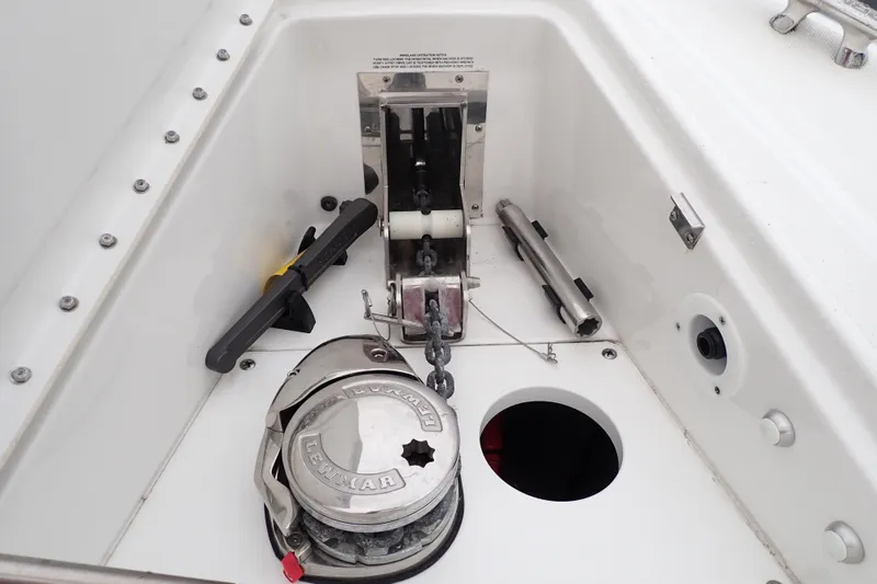 Slide: The Image of 2023 Formula 380 Super Sport Crossover OB anchor locker with Lewmar windlass system. - 24