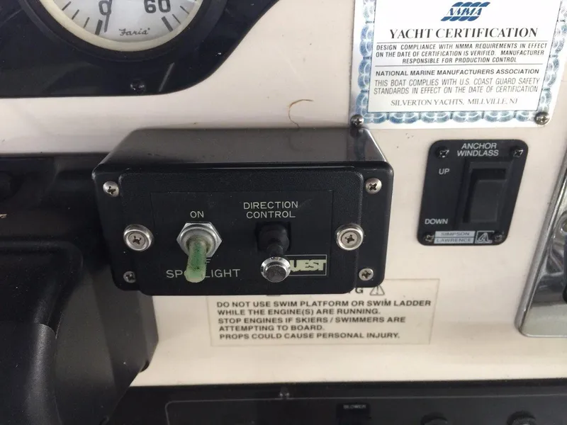 Slide: The Image of Control panel of 1998 Silverton 372 Motor Yacht. - 16