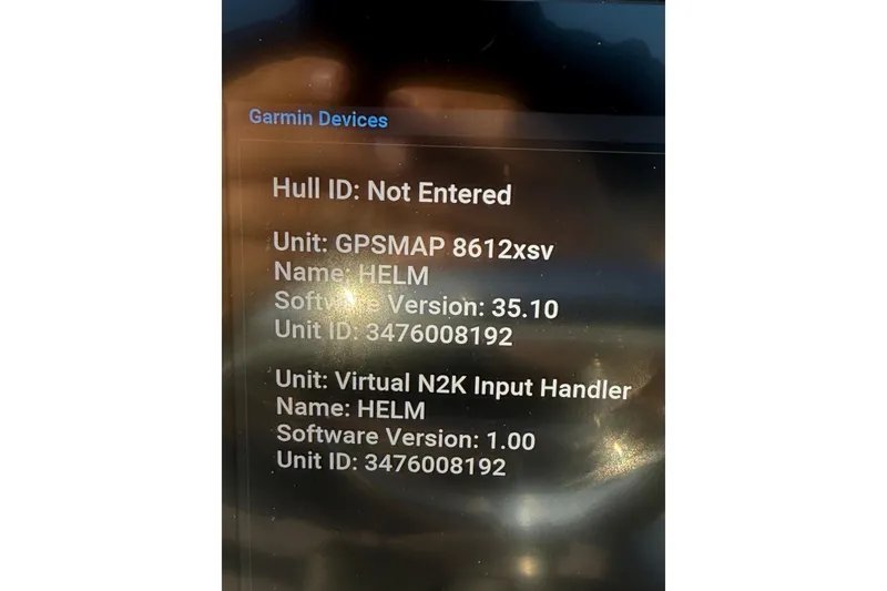 Slide: The Image of Display screen showing Garmin device details for Sabalo 22, 2017 model. - 14