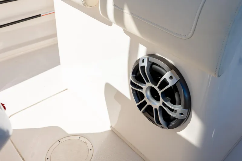 Slide: The Image of 2024 Grady-White 251 Coastal Explorer boat interior with speaker detail. - 22