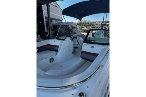 Slide: The Image of 2023 Hurricane SunDeck Sport 188 OB boat with spacious seating and sleek design. - 6