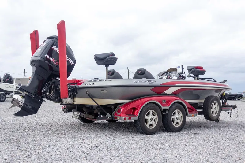 Slide: The Image of 2009 Ranger Z520 Comanche bass boat with Mercury Pro XS engine on trailer. - 9