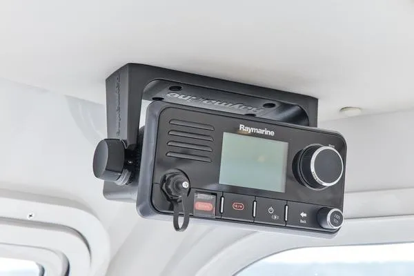 Slide: The Image of Raymarine marine radio installed on 2018 MJM 40z yacht ceiling. - 21