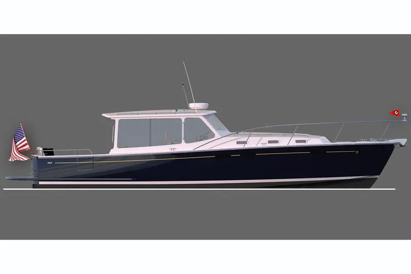 Slide: The Image of Manufacturer Provided Image: 2018 MJM 40z yacht side view with American flag. - 58