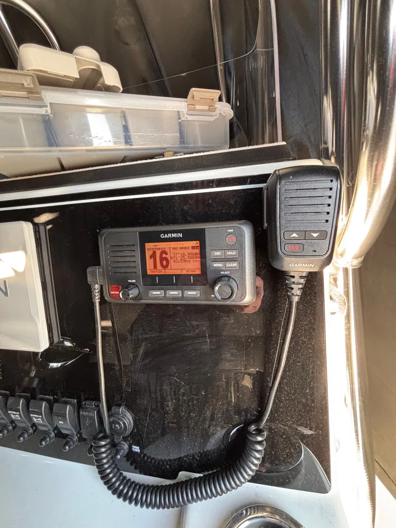 Slide: The Image of Garmin radio on Parker 23 Special Edition, year 2025. - 8