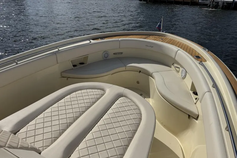 Slide: The Image of Luxurious seating on 2023 Chris-Craft Catalina 30 boat, featuring elegant design and craftsmanship. - 3