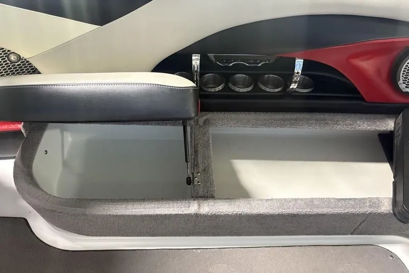 Slide: The Image of Interior storage compartment of a 2015 Malibu Wakesetter 247 LSV boat. - 17