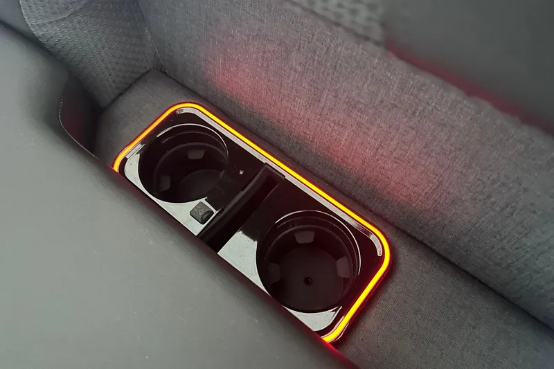 Slide: The Image of Interior of 2026 Evotti 725 QL with open storage compartment and modern seating. - 18