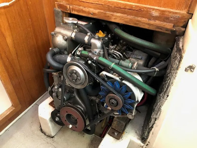 Slide: The Image of Engine compartment of a 1998 Catalina 320 boat. - 31