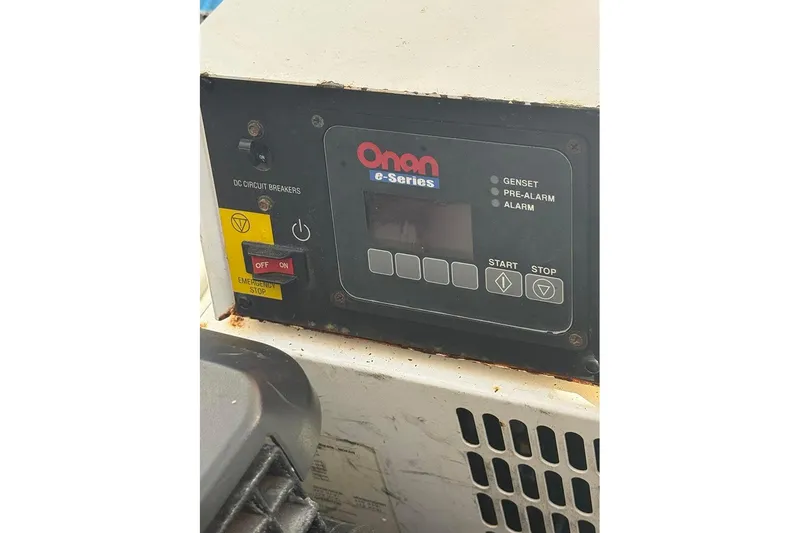Slide: The Image of Control panel of Onan e-Series generator on 2008 Tiara Yachts 3900 Sovran. - 30