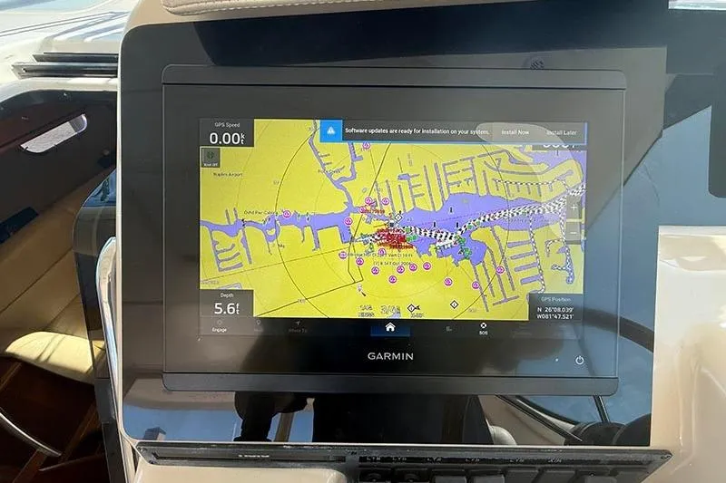 Slide: The Image of Garmin navigation display on 2008 Tiara Yachts 3900 Sovran, showing nautical chart. - 74