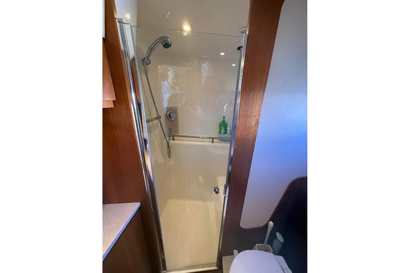 Slide: The Image of 2008 Tiara Yachts 3900 Sovran bathroom with shower and modern fixtures. - 81