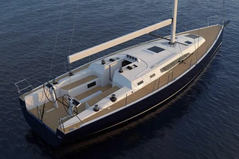 Slide: The Image of 2026 J Boats J/45 sailboat on calm water, showcasing sleek design and modern features. - 3