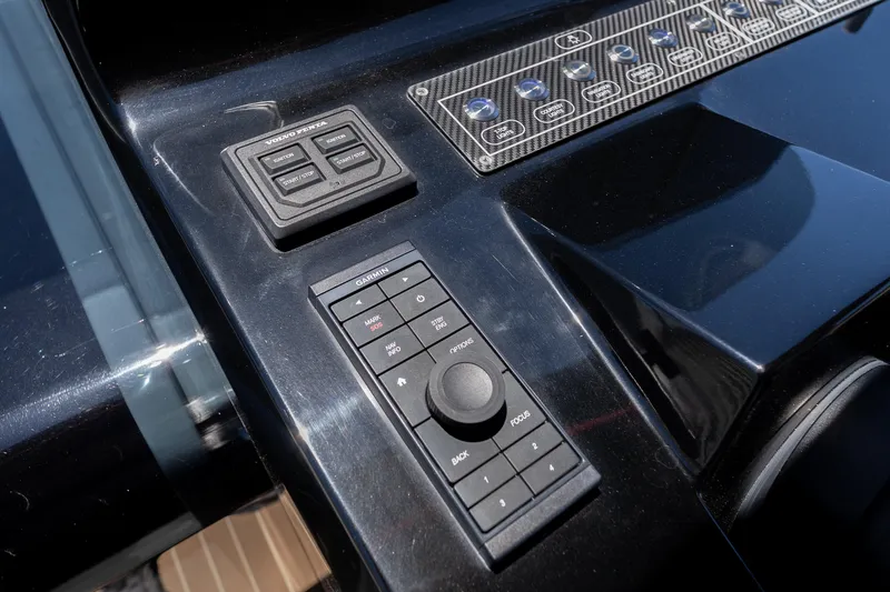 Slide: The Image of Control panel of 2027 Solaris Power 40 Open yacht, featuring advanced navigation systems. - 22