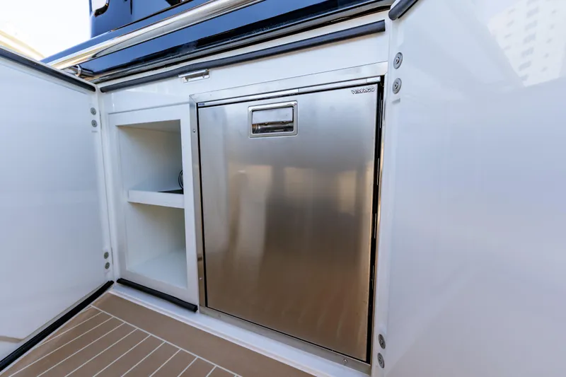 Slide: The Image of Stainless steel fridge and storage on 2027 Solaris Power 40 Open yacht. - 34