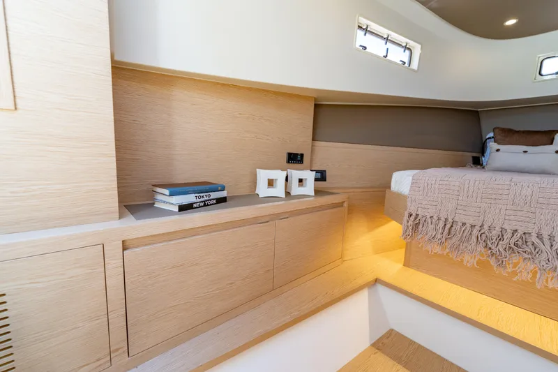 Slide: The Image of Luxurious interior of 2027 Solaris Power 40 Open yacht with modern design elements. - 38