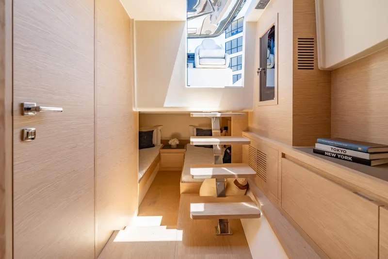 Slide: The Image of Luxurious interior of 2027 Solaris Power 40 Open yacht with modern wooden design. - 39