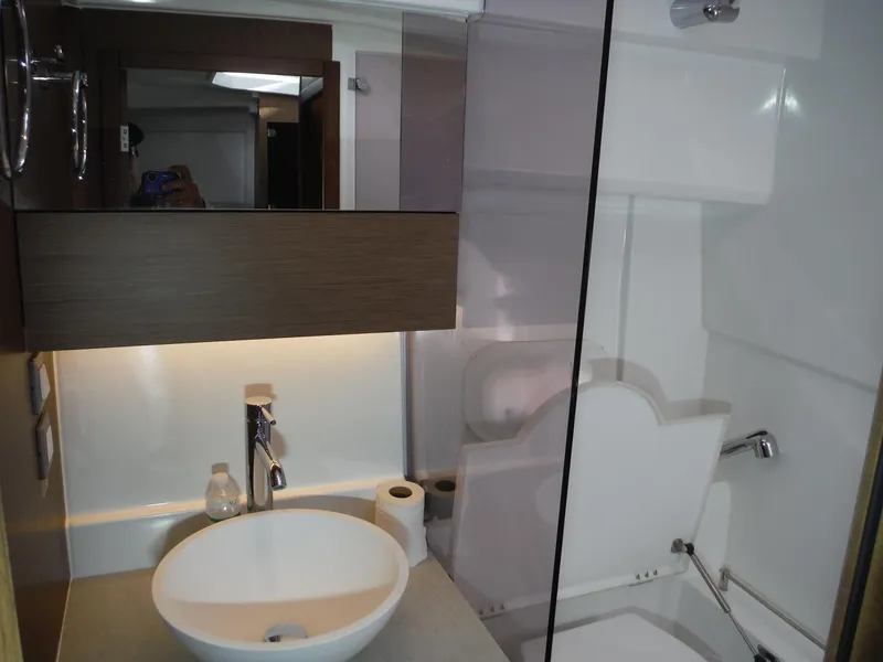 Slide: The Image of 2023 Jeanneau Leader 10.5 WA Series 2 bathroom with modern sink and shower. - 34