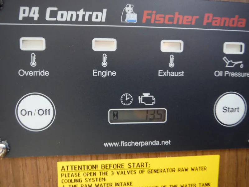 Slide: The Image of Fischer Panda P4 Control panel on Jeanneau Leader 10.5 WA Series 2, 2023 model. - 39