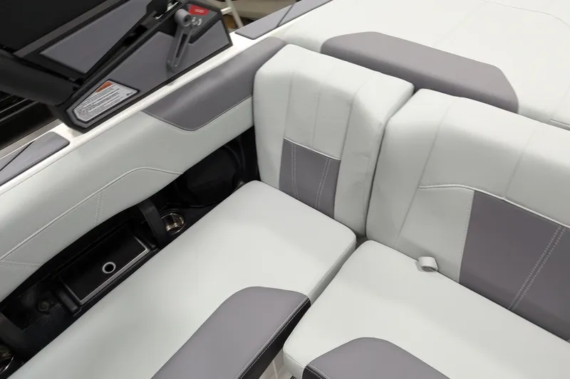 Slide: The Image of 2026 Malibu Wakesetter 20 VTX interior with sleek, modern seating design. - 10