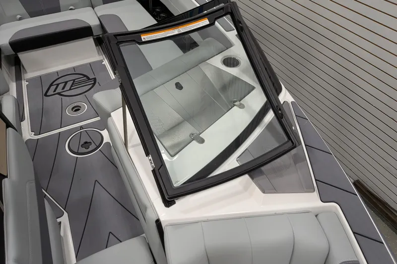 Slide: The Image of 2026 Malibu Wakesetter 20 VTX interior with sleek seating and modern design. - 21
