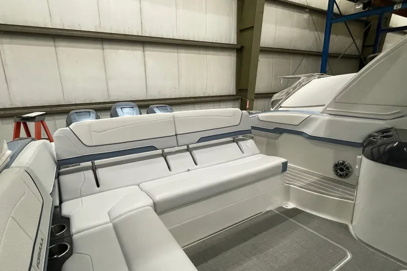 Slide: The Image of 2022 Formula 350 Crossover Bowrider interior with spacious seating and modern design. - 17