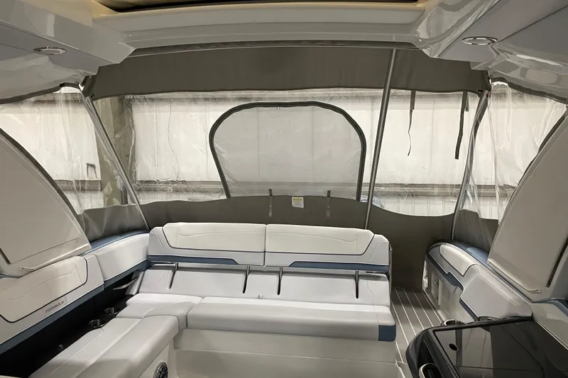 Slide: The Image of 2022 Formula 350 Crossover Bowrider interior with sleek seating and modern design. - 55