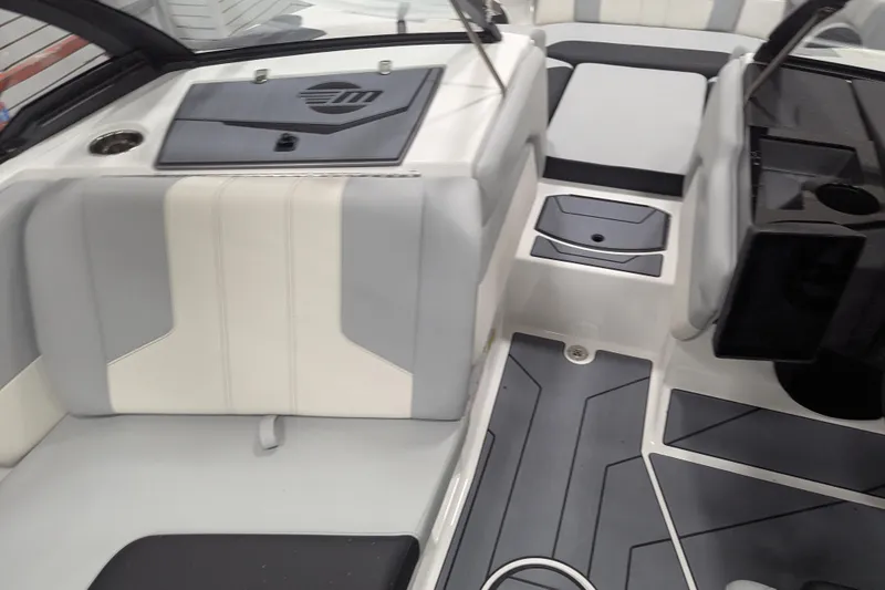 Slide: The Image of 2026 Malibu Wakesetter 21 LX interior with sleek seating and modern design. - 13
