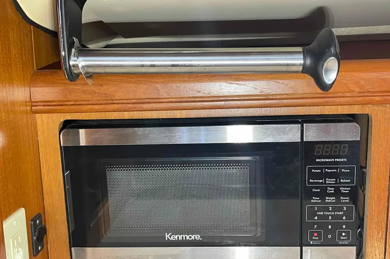 Slide: The Image of Kenmore microwave in 2003 Hunter 426 Deck Salon yacht kitchen. - 24