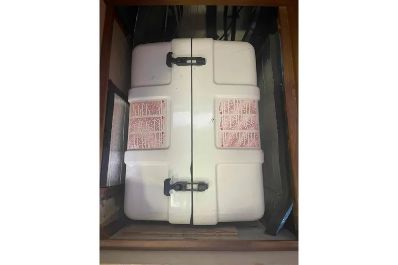 Slide: The Image of Storage compartment on a 2003 Hunter 426 Deck Salon sailboat. - 40