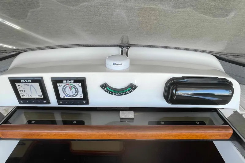 Slide: The Image of Control panel of 2003 Hunter 426 Deck Salon sailboat with B&G instruments. - 55