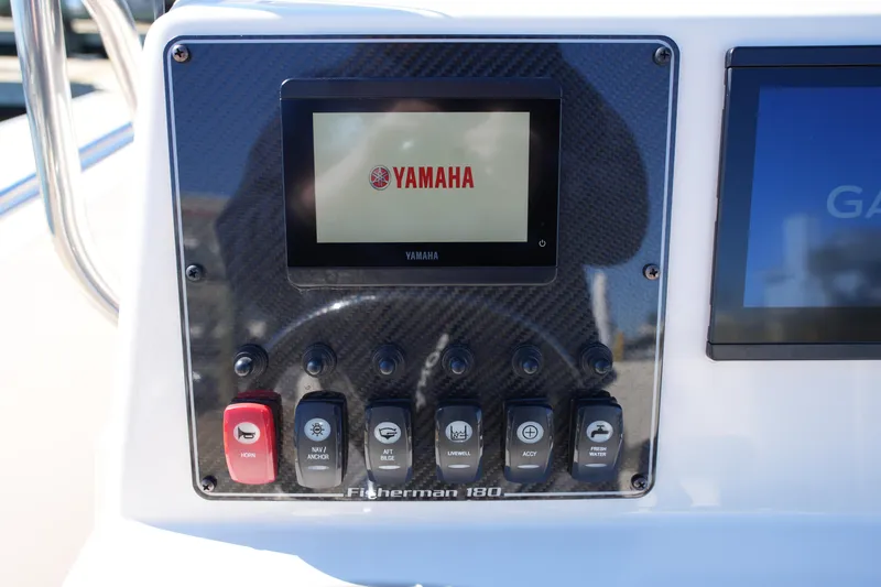 Slide: The Image of Control panel of 2025 Grady-White Fisherman 180 boat with Yamaha display. - 22