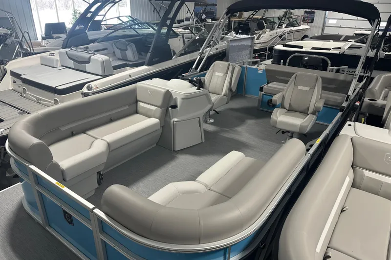 The Image of 2026 Godfrey EX 2286 SFLX pontoon boat with spacious seating and modern design. - 0