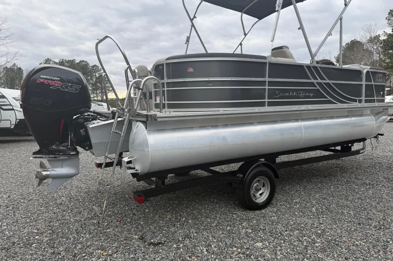 Slide: The Image of 2021 South Bay 222RS LE pontoon boat with Mercury Pro XS 150 engine. - 3