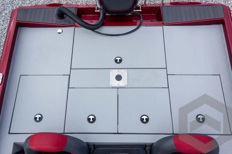 Slide: The Image of 2026 Vexus Defender 189 boat deck with storage compartments and seating. - 42