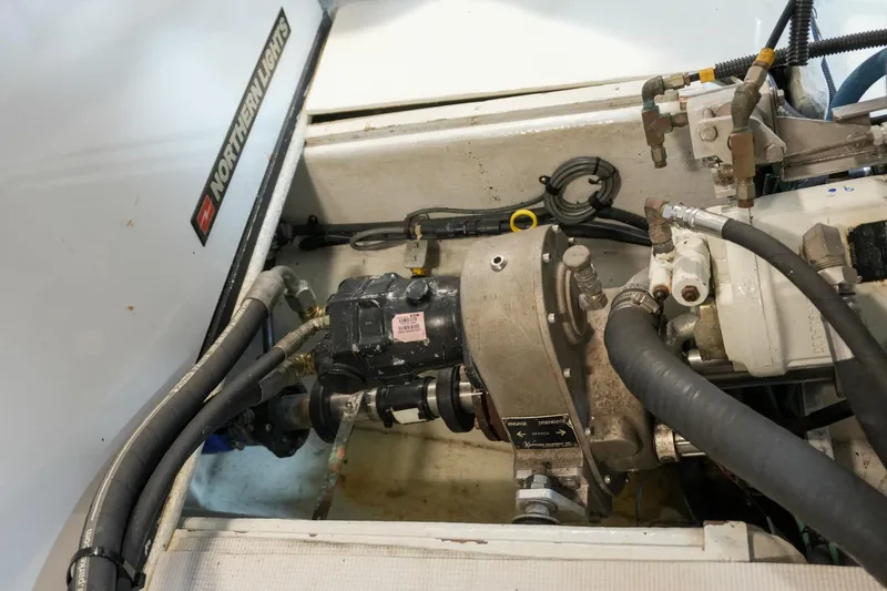 Slide: The Image of Engine compartment of a 2008 Kadey-Krogen 48 North Sea yacht with Northern Lights generator. - 63