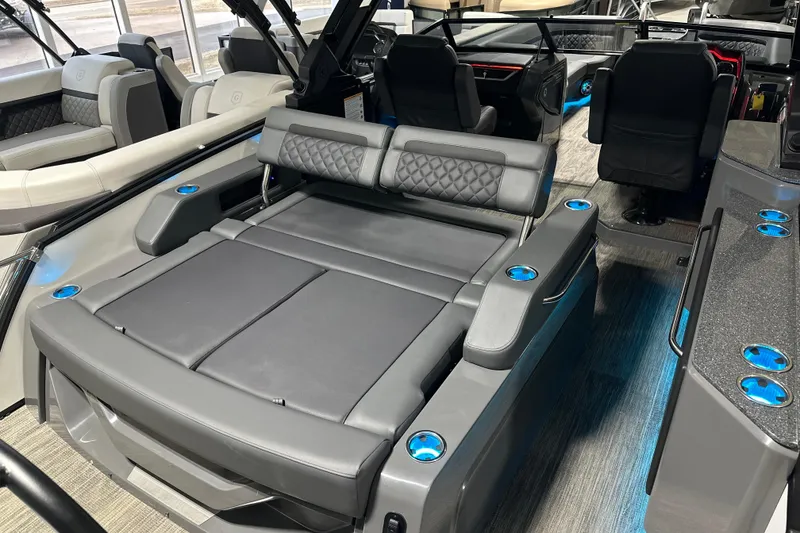 Slide: The Image of Luxurious interior of 2026 Godfrey AP 255 DFLW boat with plush seating and modern design. - 7