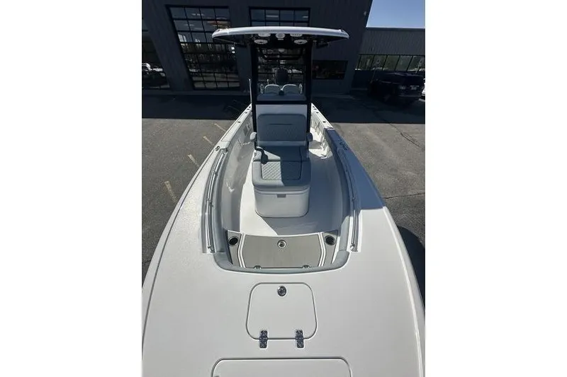 Slide: The Image of 2026 Sportsman Masters 247 Bay Boat, sleek design, spacious deck, modern features. - 4