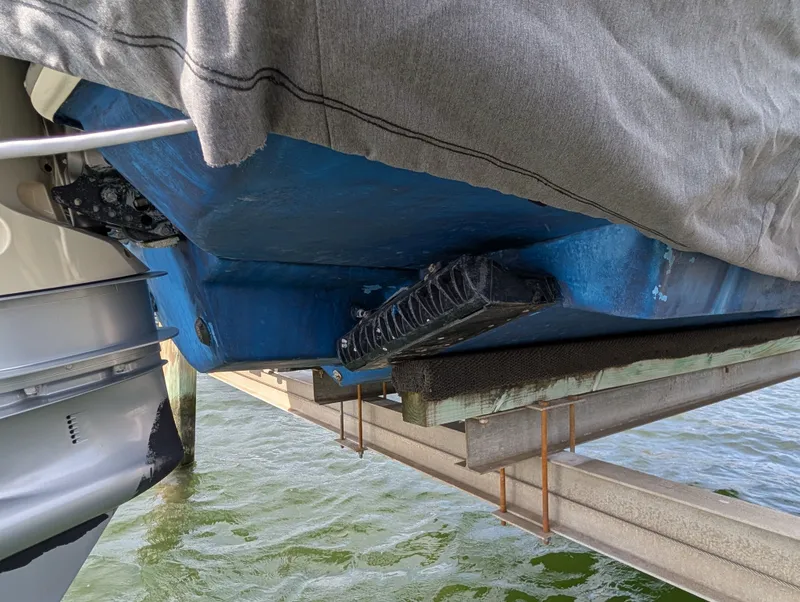 Slide: The Image of Scout 277 LXF 2024 on boat trailer by the water. - 45