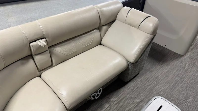 Slide: The Image of Beige leather seating in Premier 270 S-Series boat, 2017 model. - 13